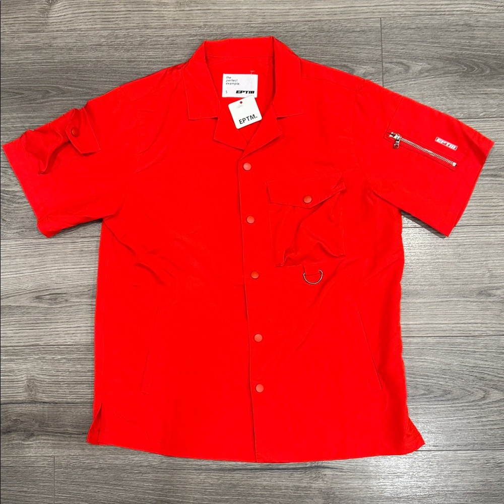 EPTM Red Rework Snap Button Up Shirt Men’s Size Small